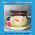 Venta al por mayor claus de santa y forma de muñeco de nieve placa de cerámica para la Navidad